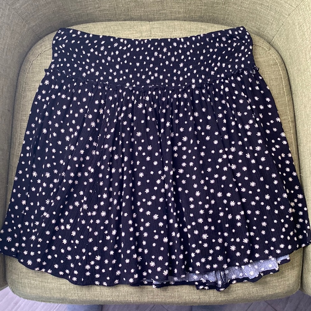 Hippie Rose Black Floral Mini Skirt- Size M